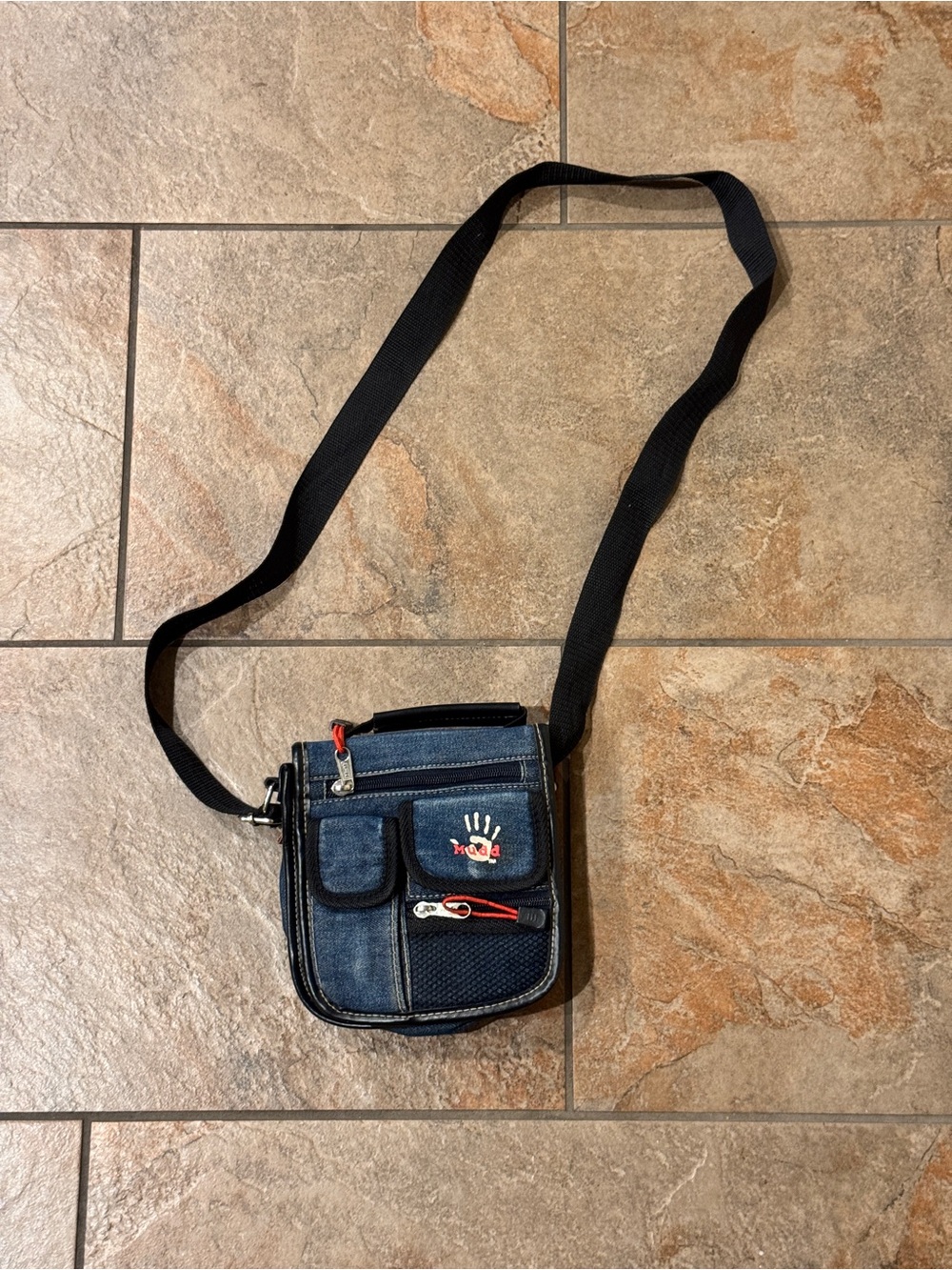 Vintage MUDD Crossbody Purse Ultimate Logo 90’s Y2K Blue Denim Millennial